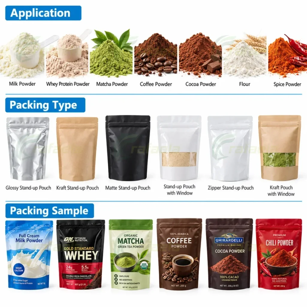 Automatic Powder Stand Up Pouch Packaging Machine